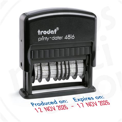 TRODAT Printy 4816 fechador doble de 3,8mm - Sellos Multicolor ...