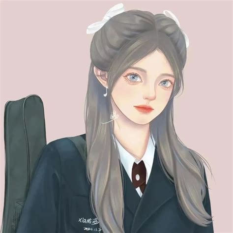 甜美女生的手绘头像