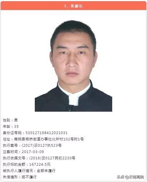 云南省昆明市等法院再次公布一批“老赖”名单