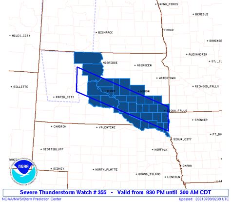 Initial List of Counties in SPC Severe Thunderstorm Watch 355 (WOU)