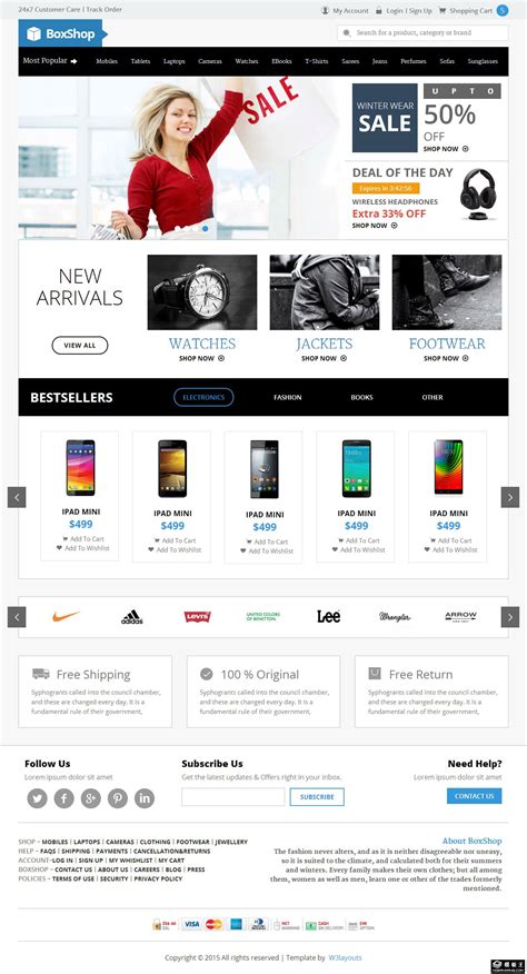 综合在线购物电商响应式网页模板免费下载html - 模板王