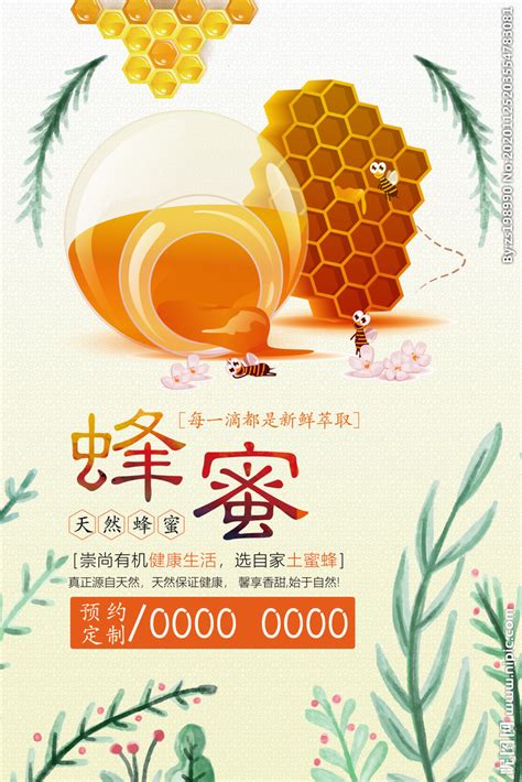 简约纯正天然蜂蜜促销海报图片免费下载_高清PNG素材_编号vd0upqpmz_图精灵