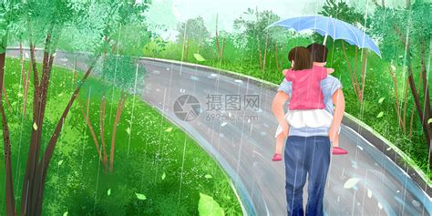 小女孩打伞撑伞下雨素材图片免费下载-千库网