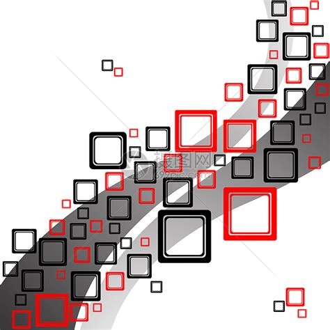 平方反向模式墙纸盒子长方形红色艺术黑色马赛克艺术品波浪插图高清图片下载-正版图片320370449-摄图网