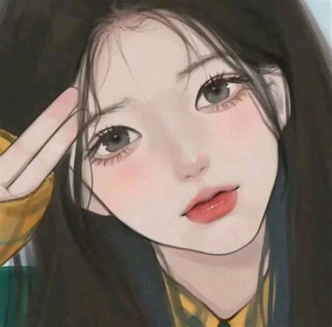 甜美女生头像真人手绘