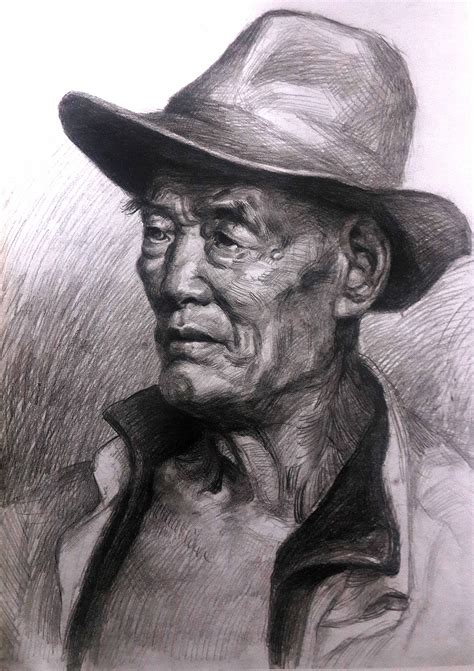 素描真人头像图片