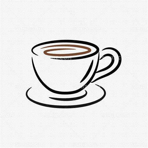 咖啡杯手绘,咖啡豆简笔画,咖啡杯素材_大山谷图库