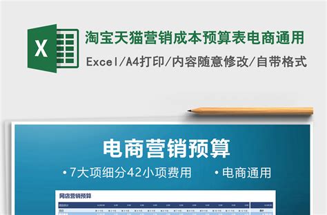 2021年淘宝天猫营销成本预算表电商通用-Excel表格-办图网