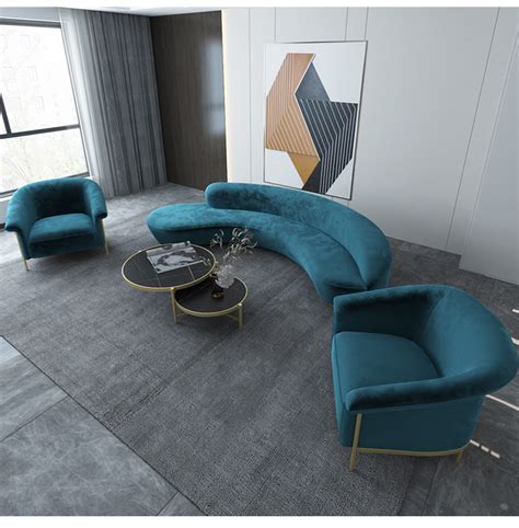 办公休闲区时尚创意异形组合沙发设计师商场大厅简约布艺弧形沙发-阿里巴巴