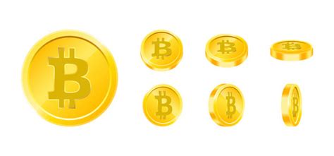 Gold coin flip money logo or icon collection Vector Image