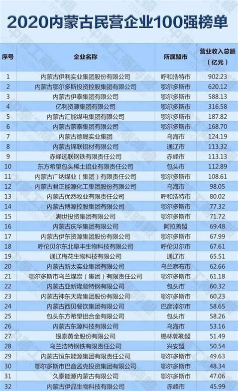 内蒙古民营企业100强榜单发布，排名第一的是……_澎湃号·媒体_澎湃新闻-The Paper