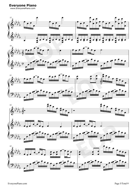 情书-完美版五线谱预览5-钢琴谱文件（五线谱、双手简谱、数字谱、Midi、PDF）免费下载