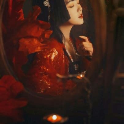 非主流女红衣头像