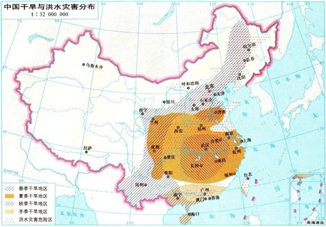 中国干旱与洪水灾害分布图_中国地图_初高中地理网