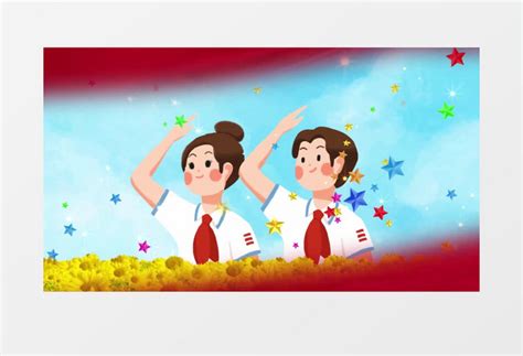 红领巾飘起来儿童歌曲配乐ae模板视频素材下载_aep格式_熊猫办公