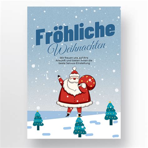 德语圣诞快乐卡通风格海报海报模板下载-千库网