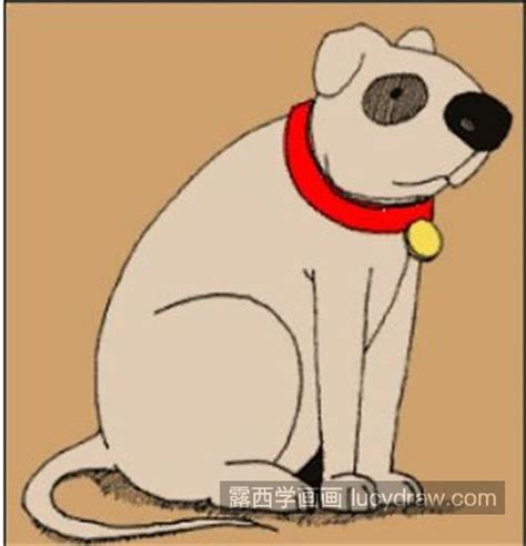 活泼的小狗简笔画怎么画 彩色的小狗绘制教程-露西学画画