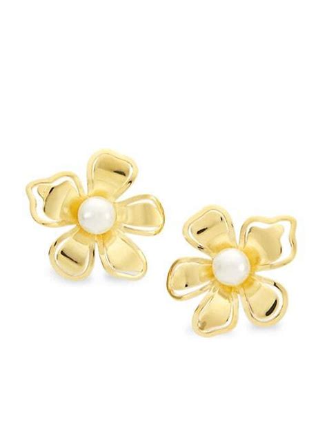 Lele Sadoughi 14k--plated & Acrylic Pearl Azalea Stud Earrings - Gold ...