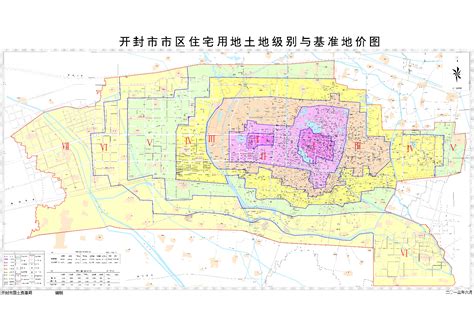 开封市市区住宅用地土地级别与基准地价图
