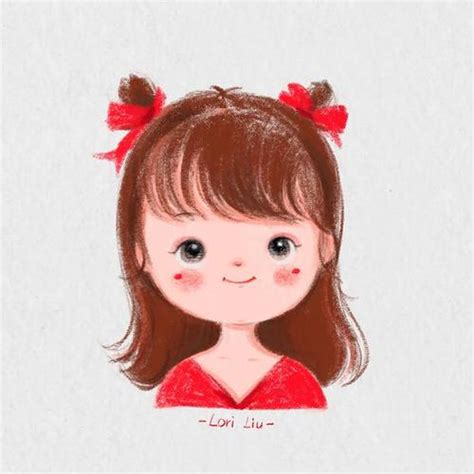 手绘女生温柔可爱头像