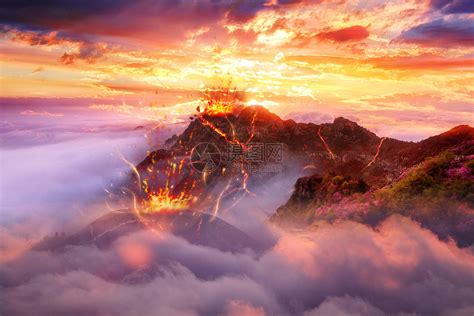 魔幻火山场景图片素材-正版创意图片400494822-摄图网