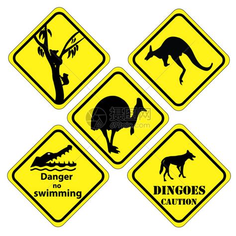 在澳大利亚不同地区发现的一组标志插画图片下载-正版图片402250738-摄图网