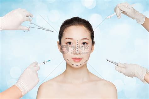 女性面部做整容整形手术元素素材下载-正版素材401778515-摄图网