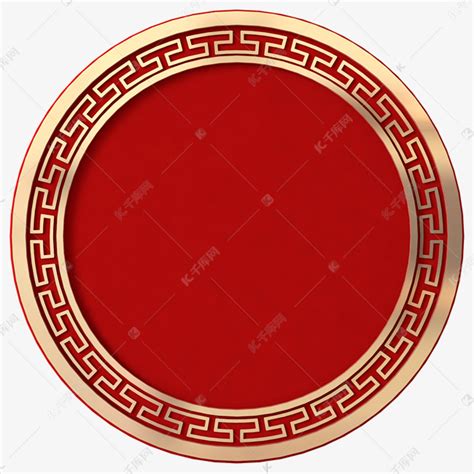 中国风红金圆框素材图片免费下载-千库网