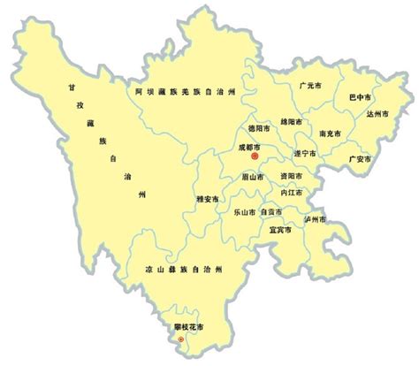 四川省地图高清版详细放大图片 攀枝花市最短