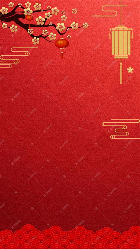 中国风新年红色海报背景图片免费下载-千库网