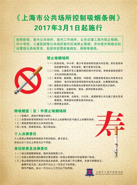 《上海市公共场所控制吸烟条例》于2017年3月1日起实施