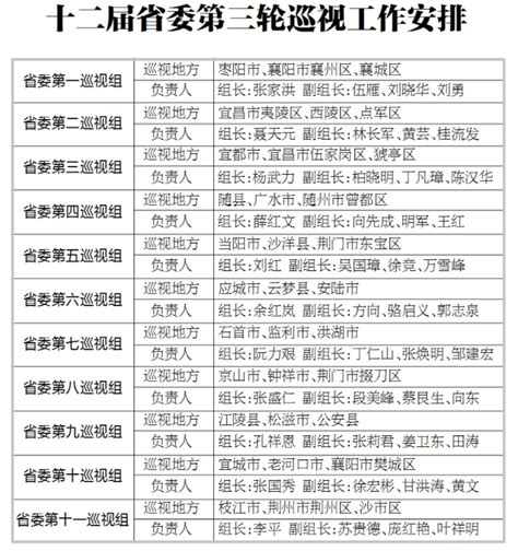 省委11个巡视组将进驻66个县（市、区）！工作安排公布- 湖北省人民政府门户网站