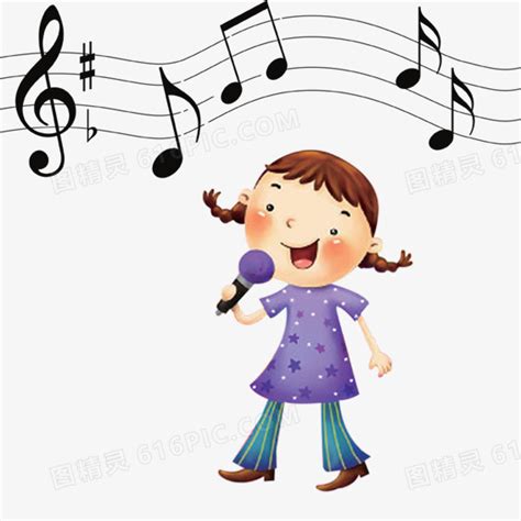 唱歌的小女孩PNG图片素材下载_唱歌PNG_熊猫办公