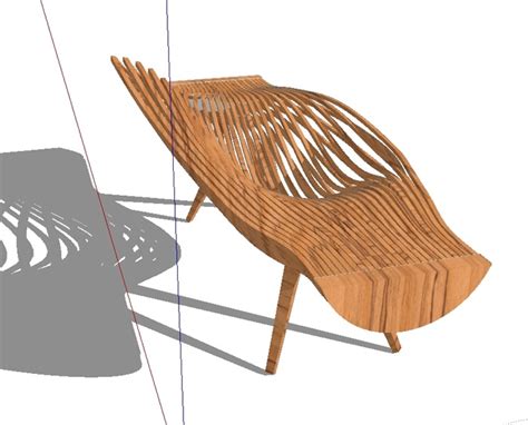 异形木质休闲椅3d模型下载-【集简空间】「每日更新」