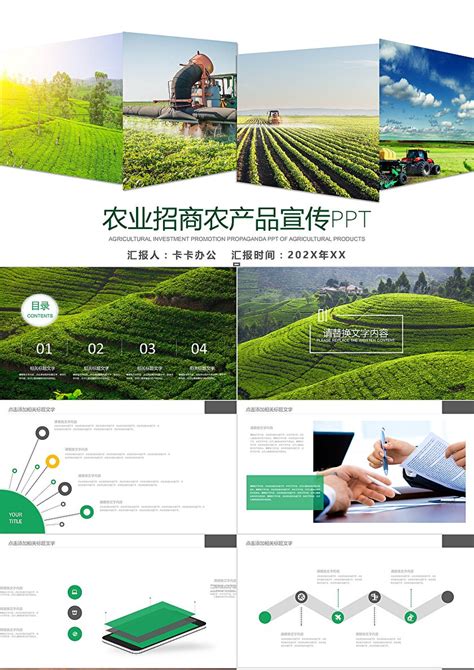 清晰创意绿色生态农业宣传PPT模板_PPT牛模板网