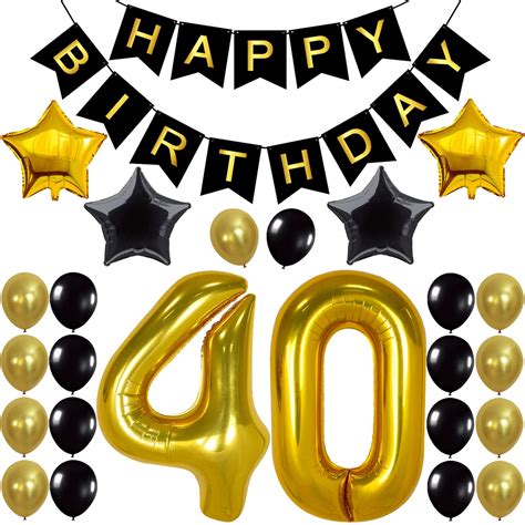 Buy 40th Birthday Party Decorations Kit - Large, 40 Inch | Happy Birthday Banner | Number 40 ...