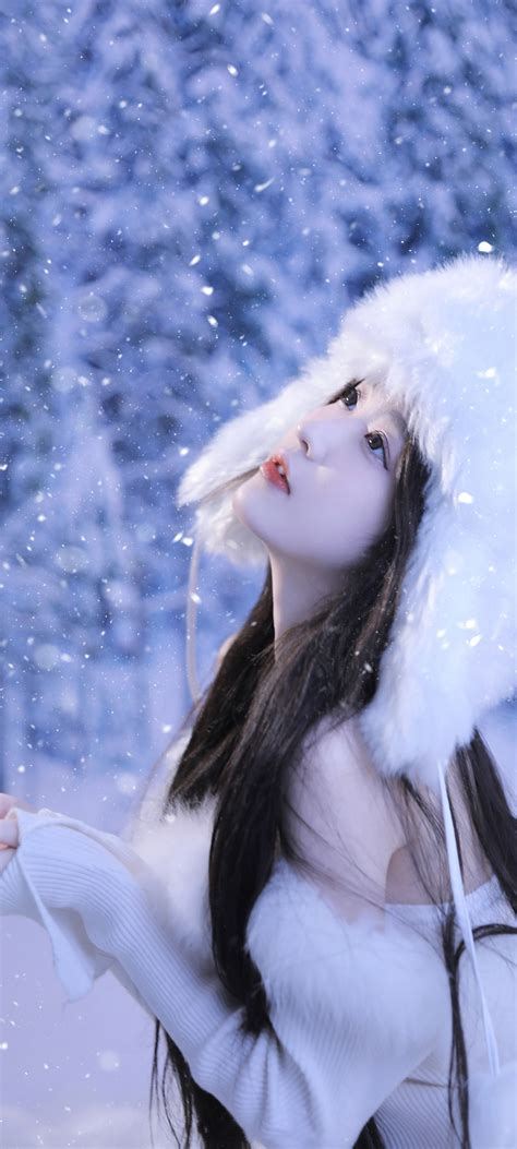 温柔头像雪花图片女生
