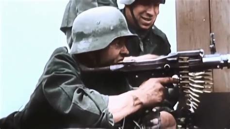 二战纳粹德军士兵真实作战的彩色影像
