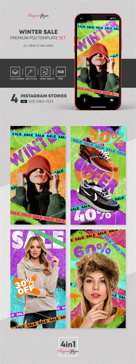 Winter Sale - Instagram Stories Templates Set in PSD - 10033373 | by ...
