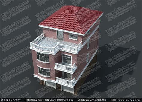 QH3114三层网红中式自建房屋设计图纸带临街商铺门面130平框架新款 - 青禾乡墅科技