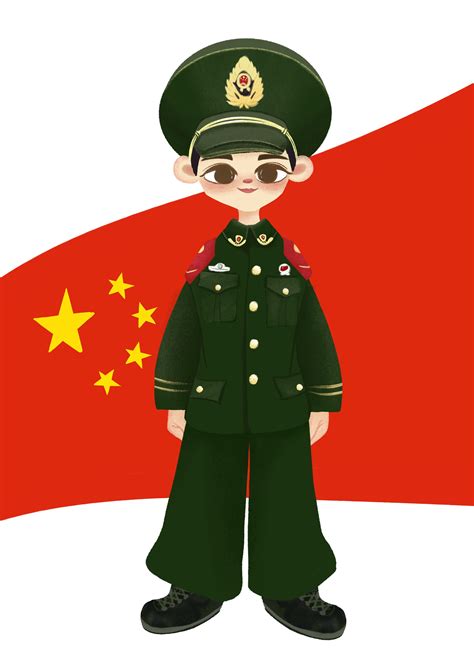 国庆军人形象卡通手绘PNG图片素材下载_军人PNG_熊猫办公