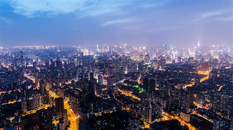 现代都市航拍城市夜景高清图片下载-正版图片500340328-摄图网