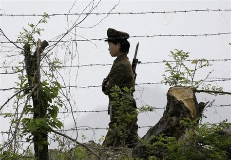 组图：实拍中朝边境朝鲜士兵执勤 -新华时政-新华网