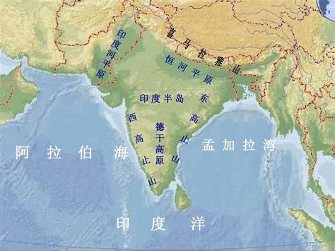 印度地形图图片