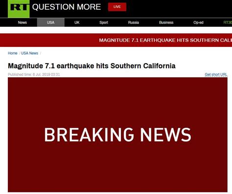 美国加州遭20年来最强地震 -漯河日报晚报版
