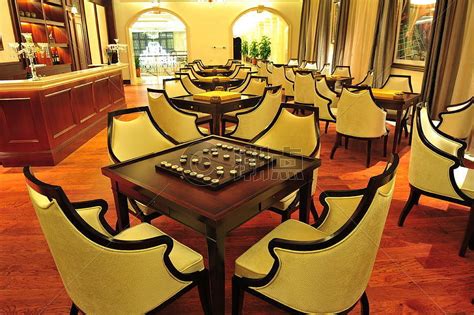 现代中式风格室内设计棋牌室装修效果图_紫云轩中式设计图库