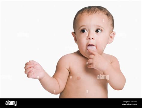 Baby boy thinking Stock Photo - Alamy