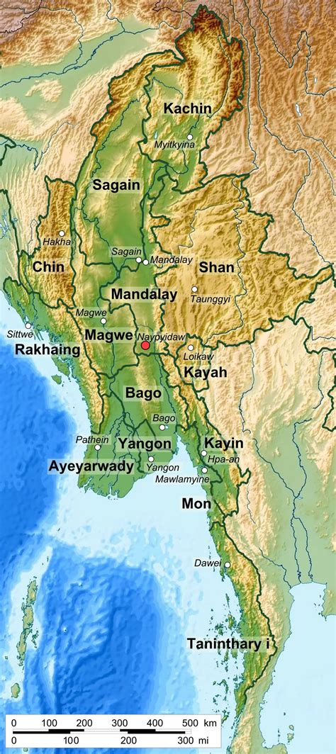缅甸政区地图大图 - 缅甸地图 - 地理教师网