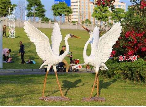 玻璃钢雕塑厂家公司户外园林装饰大型仿真动物白鹭树脂工艺品摆件-阿里巴巴