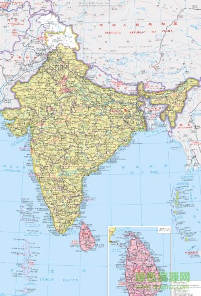印度地图全图高清版图片预览_绿色资源网